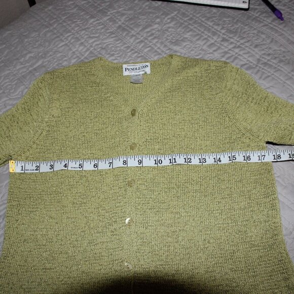 Pendleton Cotton Blend Cardigan Green Size Small Petite - Picture 4 of 5